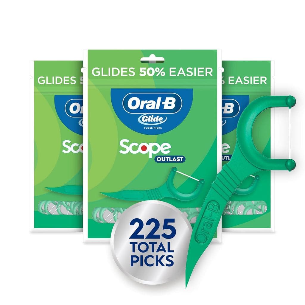 Fio Dental Oral-B Glide Mint com Sabor Duradouro de Menta, 3 Pacotes de 75 Fios (225 no Total) PLTE