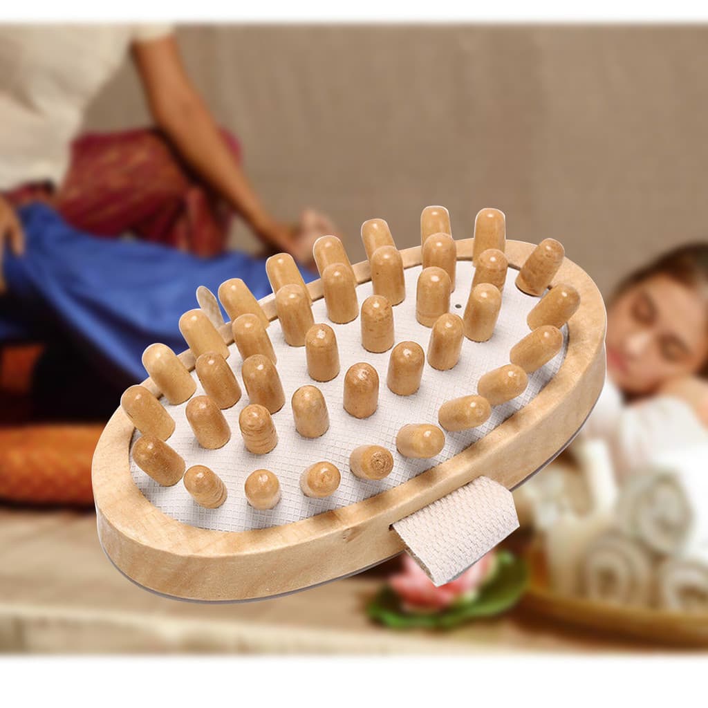Nova Escova De Massagem Corporal Relaxante Pente De Madeira Relaxamento Reduzir Celulite Meridianos Cabelo