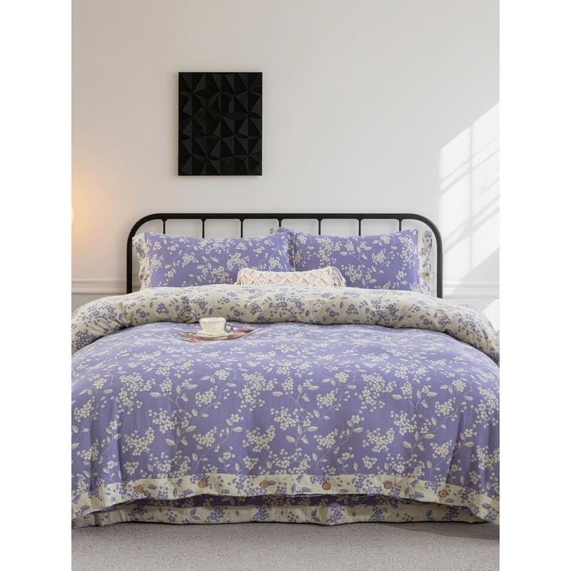 High-End algodão dupla camada fio fio tingido Jacquard conjunto de quatro peças 100 algodão puro respirável colcha capa