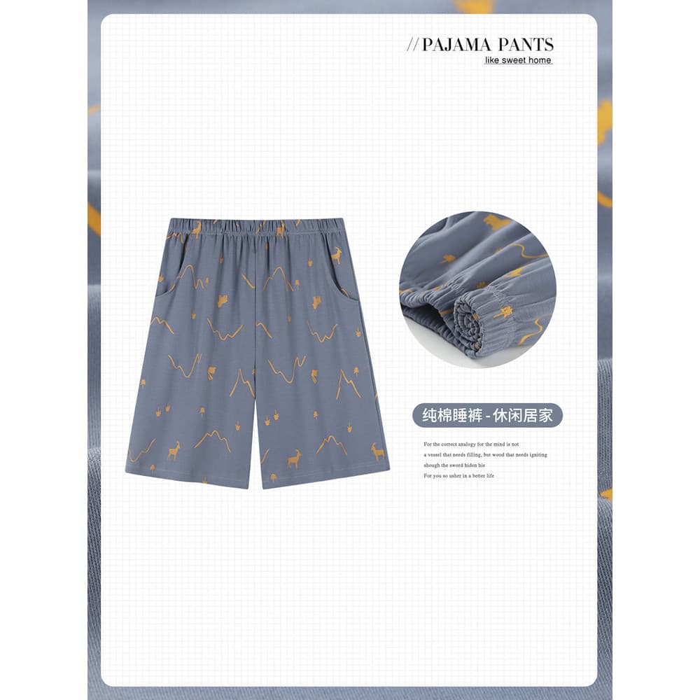 Calças de pijama femininas verão algodão puro Plus Size Shorts finos casuais calças para casa verão calças de uma peça b