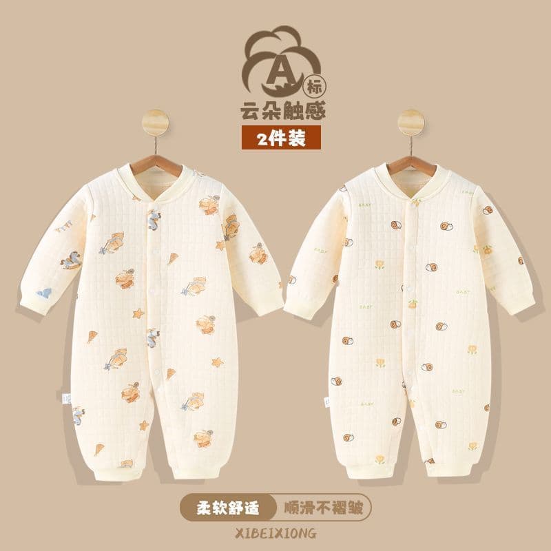 Macacão de bebê quente primavera outono estilo acolchoado roupas de inverno roupas de bebê recém-nascido roupas de outon