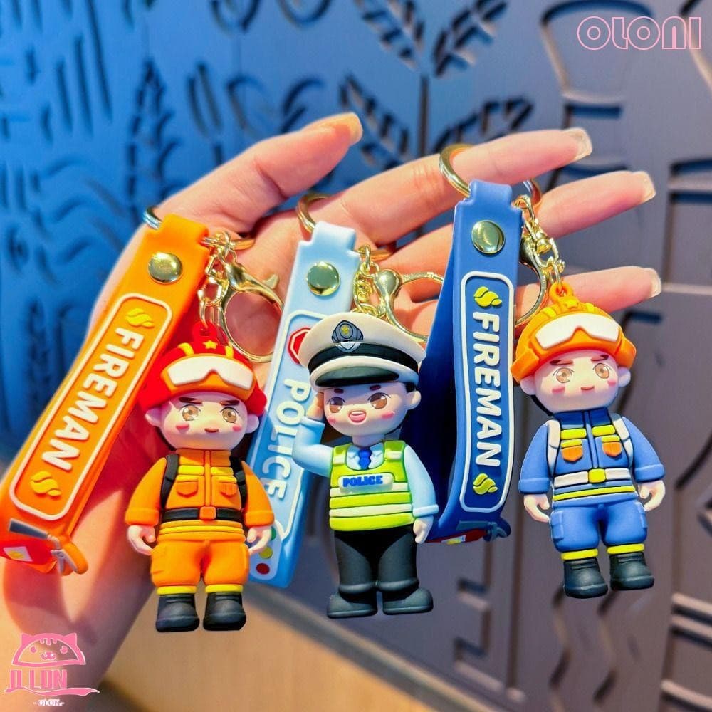 Chaveiro De Bombeiro BOLONIMY , Com Pingente De Boneca Policial Delicado E Fofo Carro Tridimensional