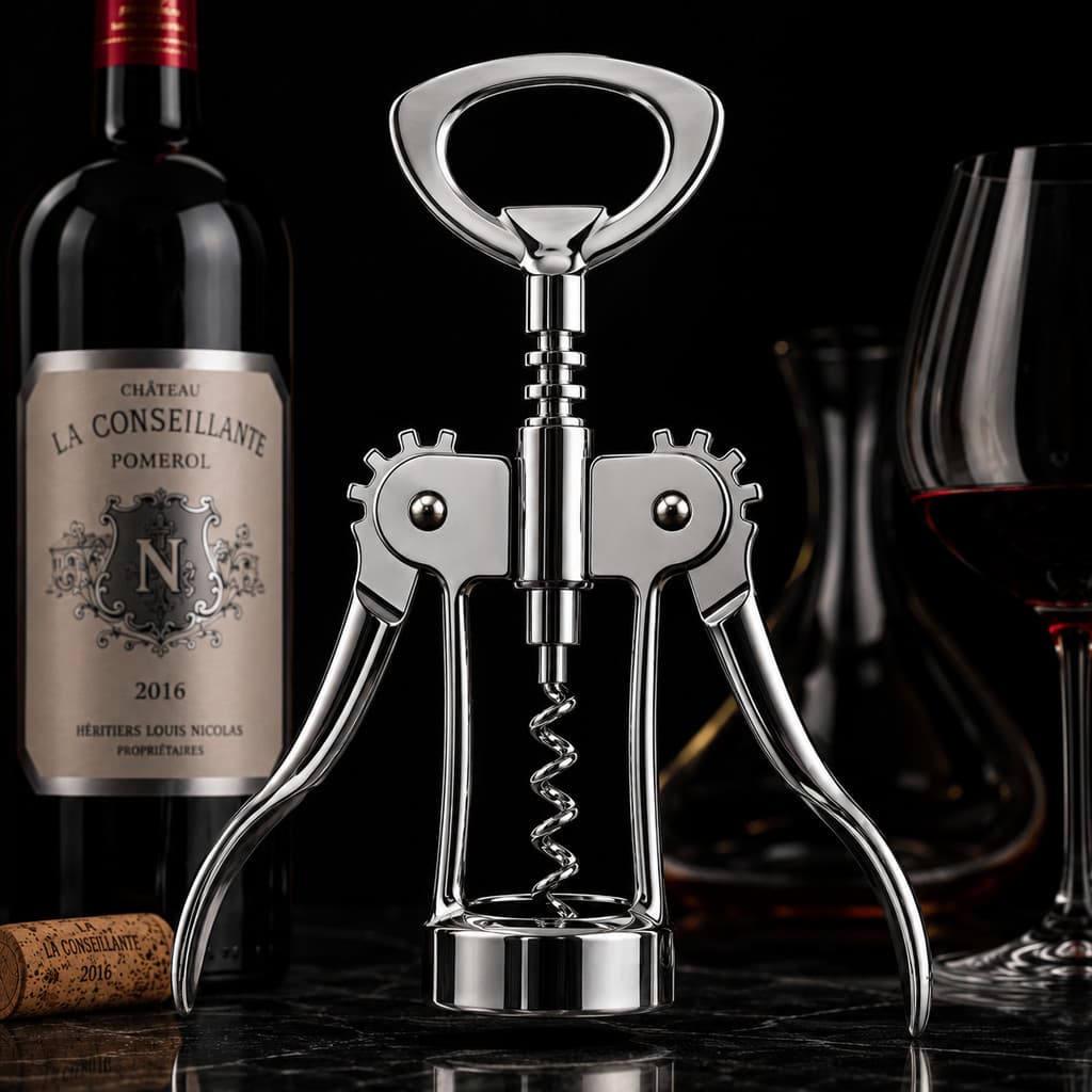 Saca Rolhas Premium Abridor de Garrafa de Vinho com Alavanca Dupla em Metal