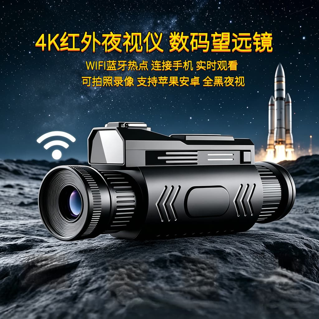 Dispositivo de visão noturna infravermelha 4KWIFI som Animal todo preto visão noturna gravação de fotos telescópio Digit