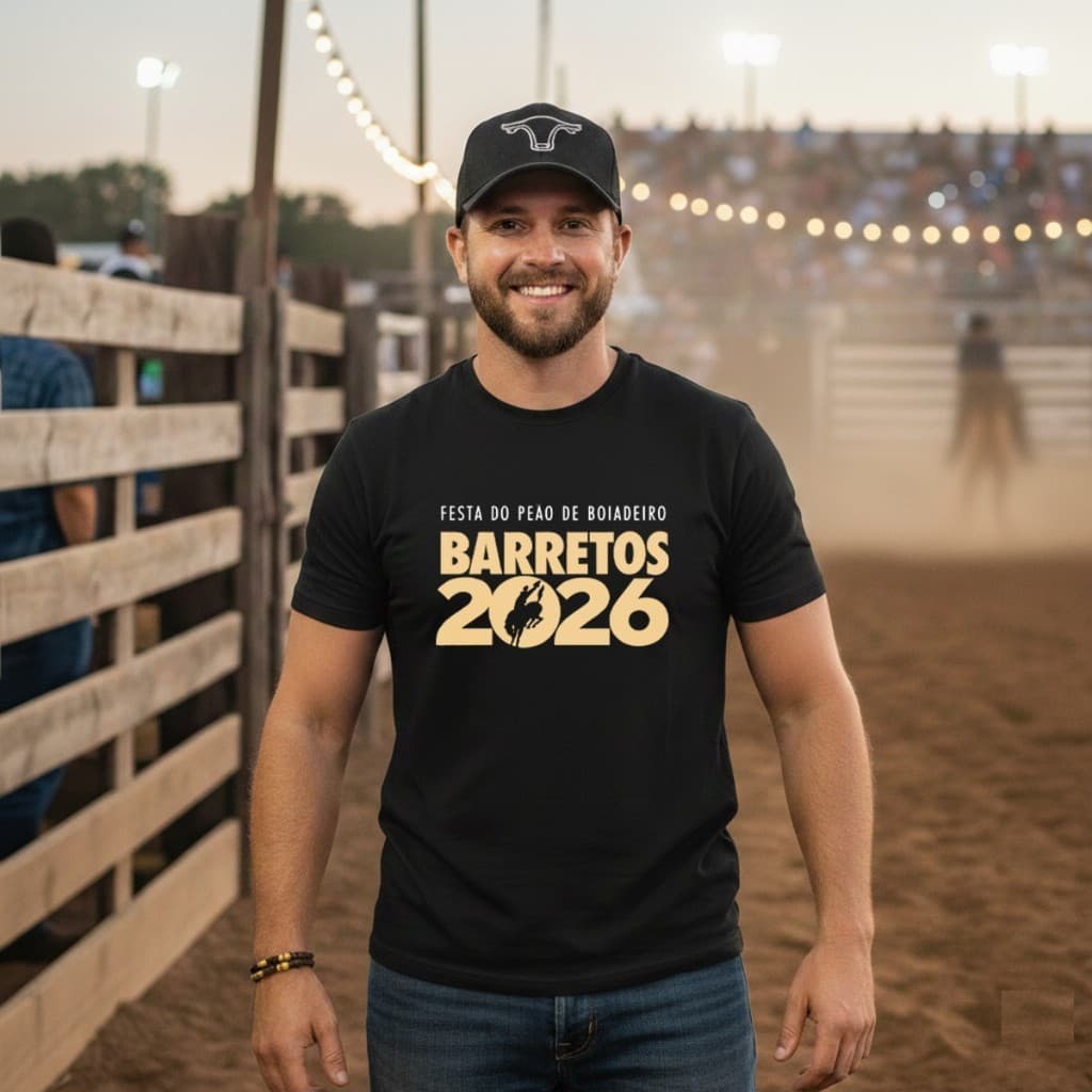 Camiseta Baretão Rodeio Barretos Festa De Peão De Barretos 2026 Unissex