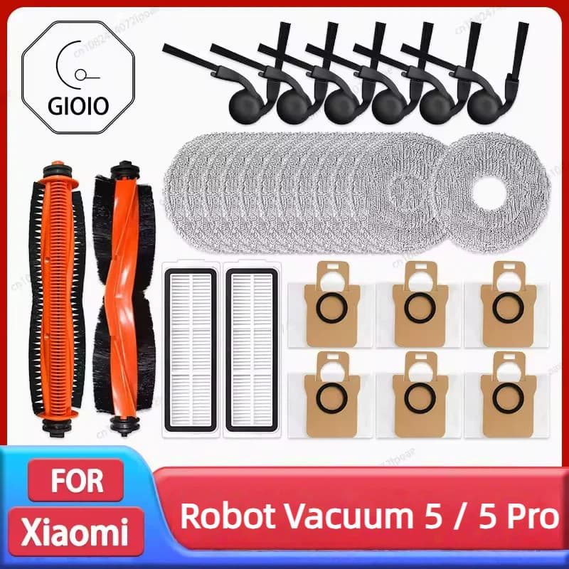 Para Xiaomi Robot Vacuum 5 Pro / OV21GL , Acessórios De Limpeza , Escova Lateral Principal , Filtro Hepa , Esfregão , P