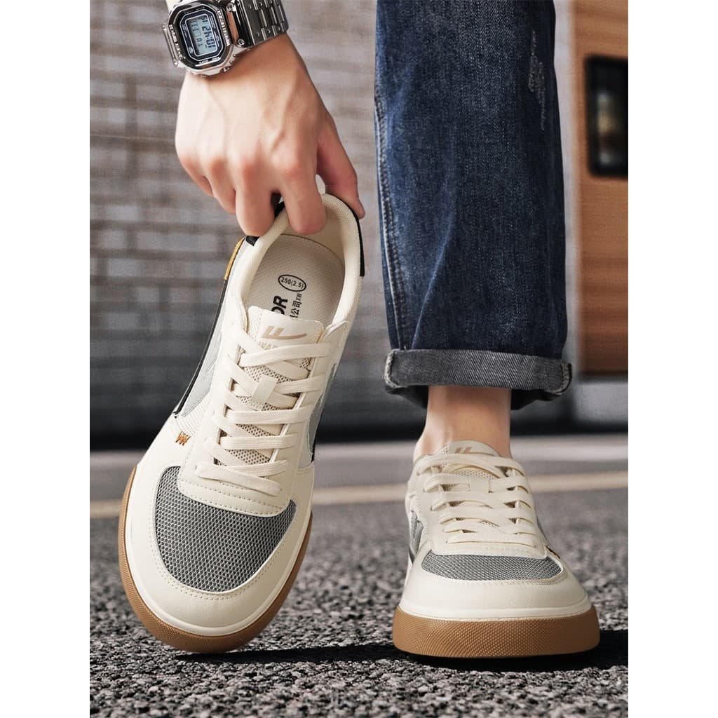 Puxar para trás sapatos masculinos 2026 novo estilo verão respirável tênis estudantes desodorante malha tênis masculino