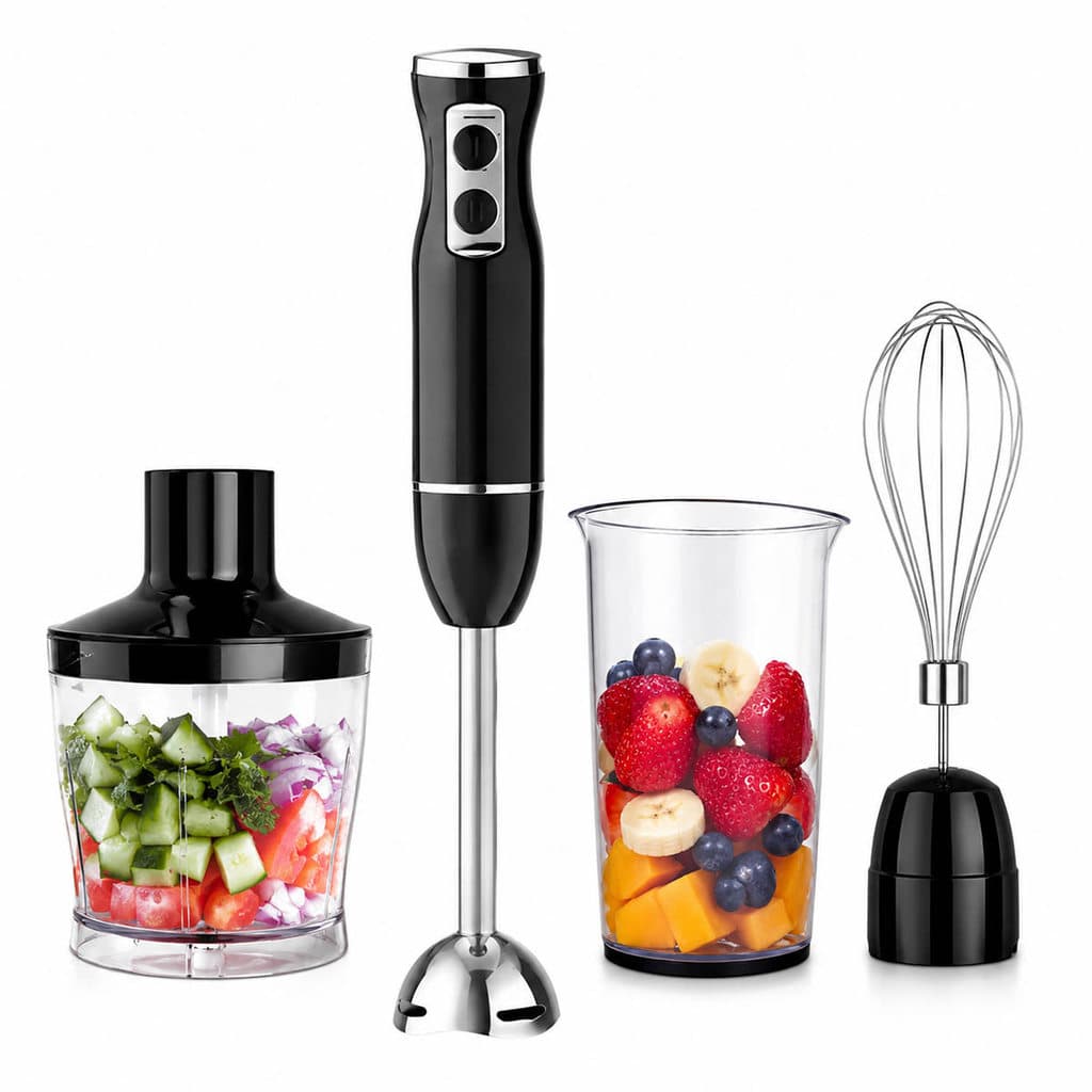 Mixer Processador Triturador Alimentos 400w 4 Em 1 Blender Fuet Batedor Copo Eletrico Cozinha Molhos Pures Pastas