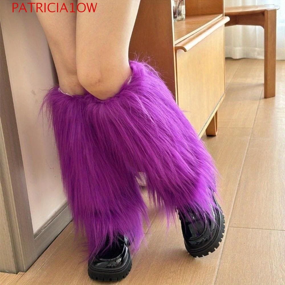PATRICIA1OW Capa Para Botas Lolita , Polainas Peludas Y2K De 40 Cm , Meia De Tubo Longo Macio De Pele Sintética Espessad