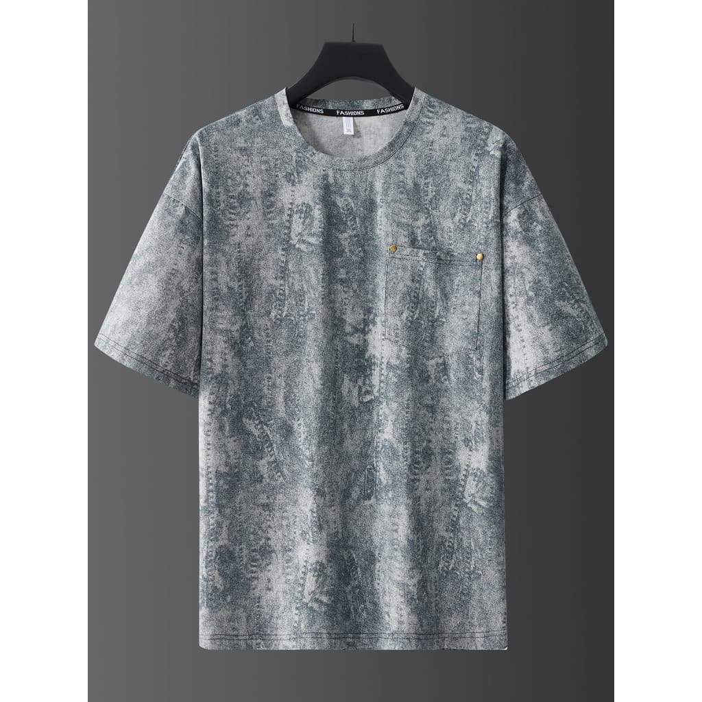 Diário Casual tamanho grande Denim camiseta de manga curta verão fino meia manga masculina Street Wear ins juventude mon