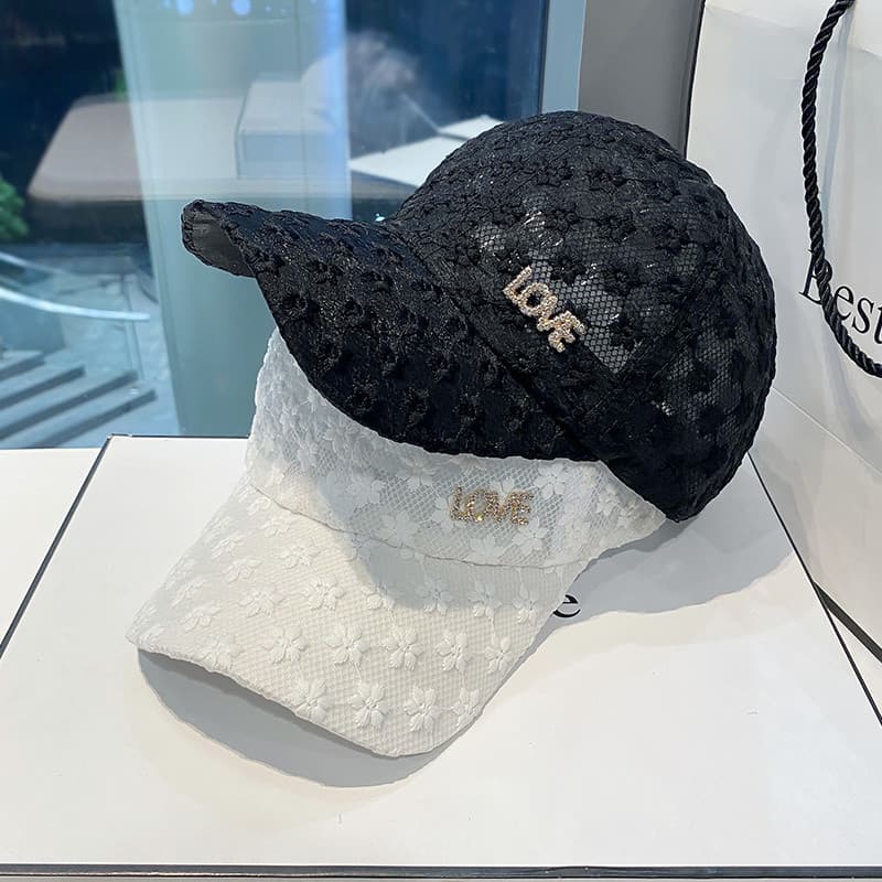Chapéu feminino verão strass carta boné de beisebol feminino flor pico boné respirável chapéu de sol feminino protetor s
