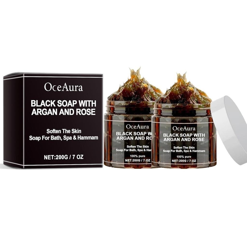 2 Peças de Sabonete Marroquino, Sabonete Esfoliante Hidratante Profundo com Óleo de Argan e Rosa. BRPW
