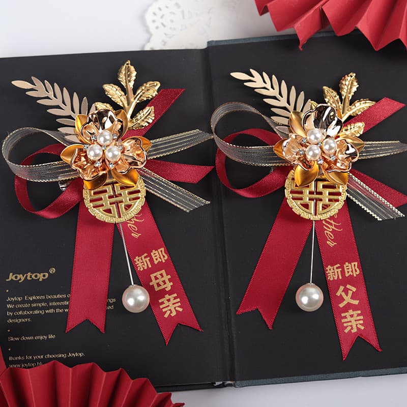 Corsage de casamento noiva noivo casamento pai conjunto completo família High-End textura lapela flor vovô avó convidado