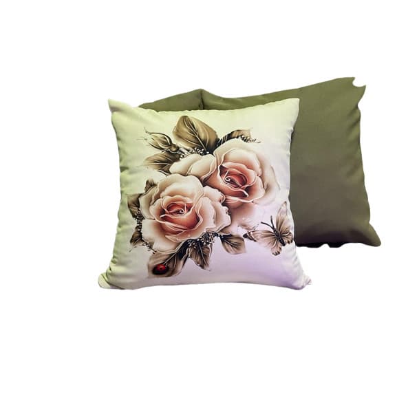 Capas almofadas sala quarto 1 flor 2 verdes zíper 45x45 3 un