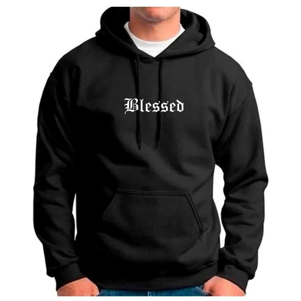 Moletom Masculino Blessed Feminino Abençoado Streetwear Moletom Canguru Agasalho Casaco