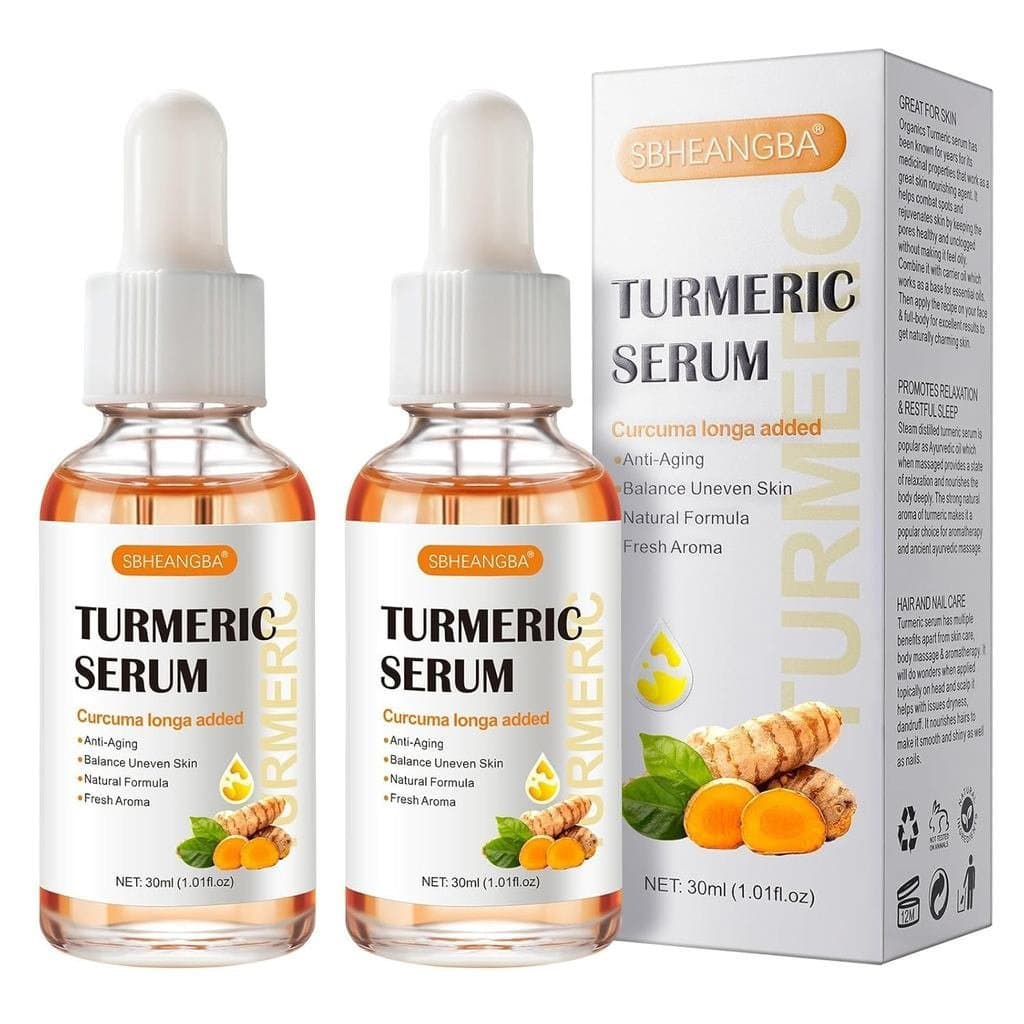 Sérum de Cúrcuma para Manchas Escuras, 2 Peças de Sérum Facial de Cúrcuma para Correção de Manchas Escuras no Rosto, Ess