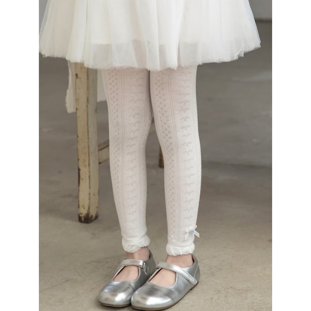 Meninas verão malha fina Leggings crianças fungo bordas moda princesa arco meia-calça bebê
