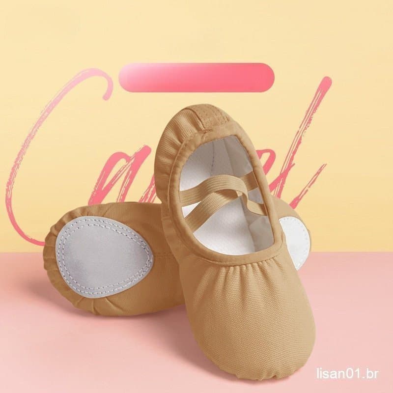 Sapatos de balé Adultos/Crianças (24-44) Suave Sole Dança Ginástica Treino Marrom Branco198 VV MM