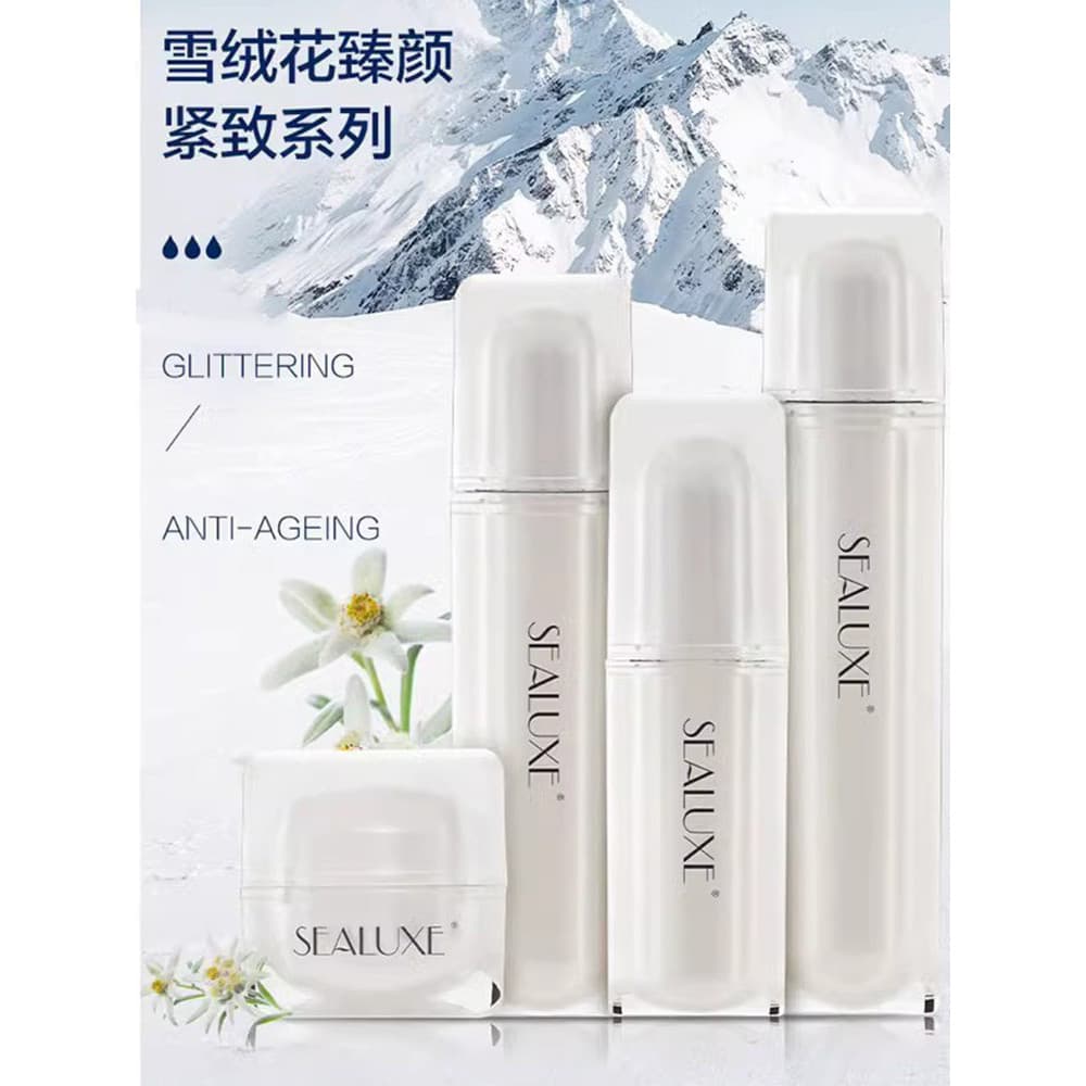 Green Leaf Sinos Edelweiss Firmador Toner Toner Essência Creme Creme Conjunto de 4 peças opcional
