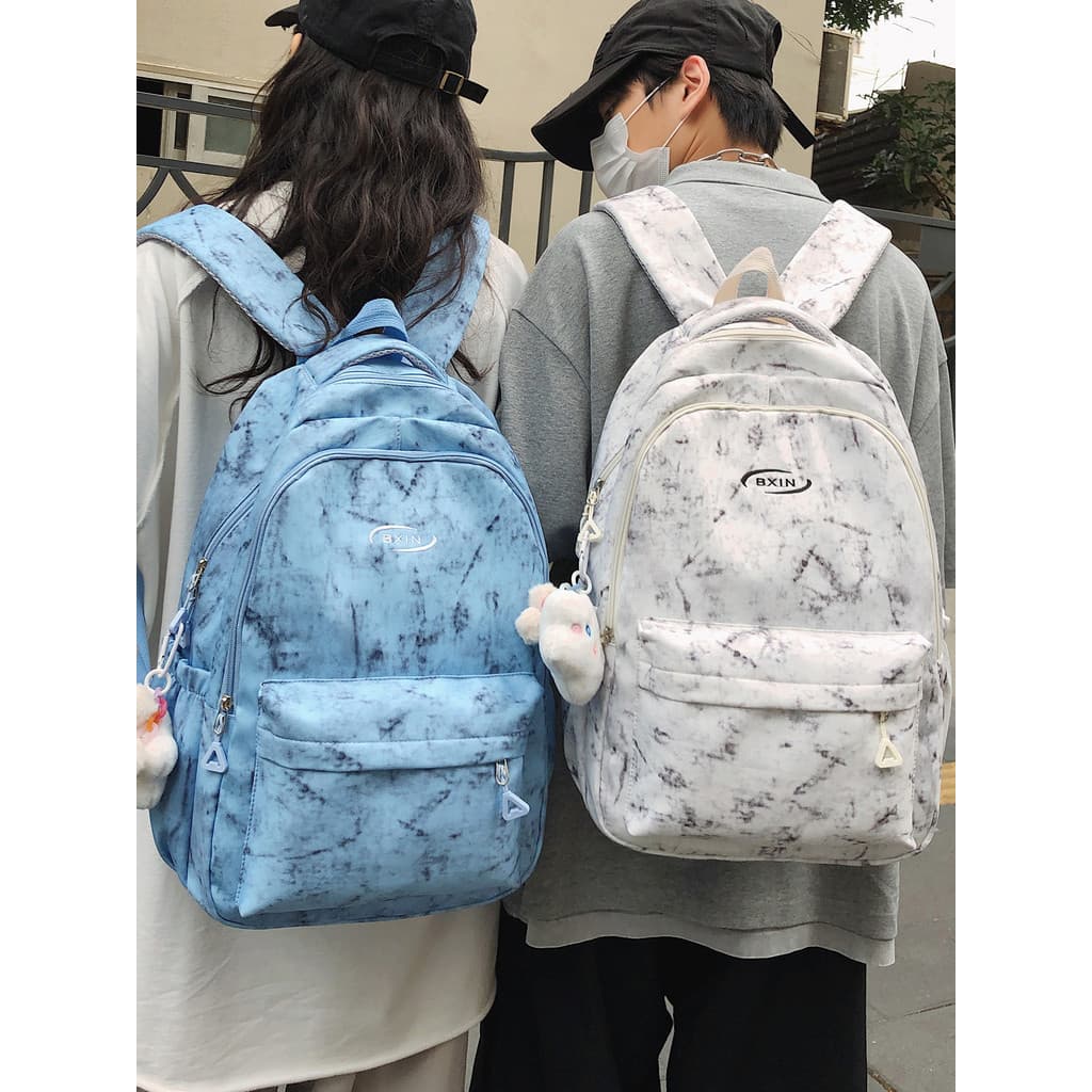 Tie-Dye mochila masculina estudante mochila feminina de grande capacidade leve americano high Street júnior escola secun