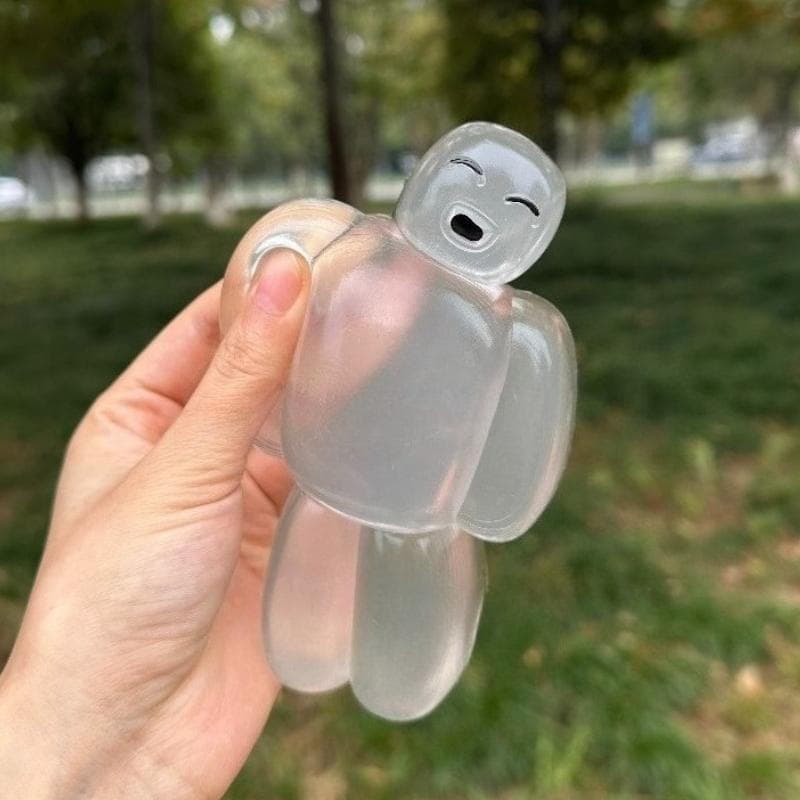 Squishy Transparente Geléia Robô Brinquedo Pegajoso Super Macio Squeeze TPR Alívio Do Estresse De Sentido De Água yikuia