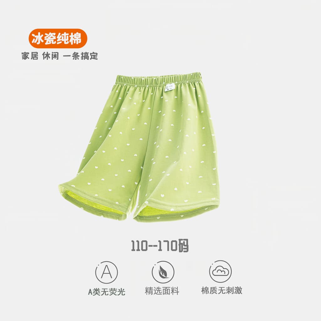 Shorts de algodão puro para crianças, calças cortadas finas de verão para meninas, calças casuais de pijama para bebês,