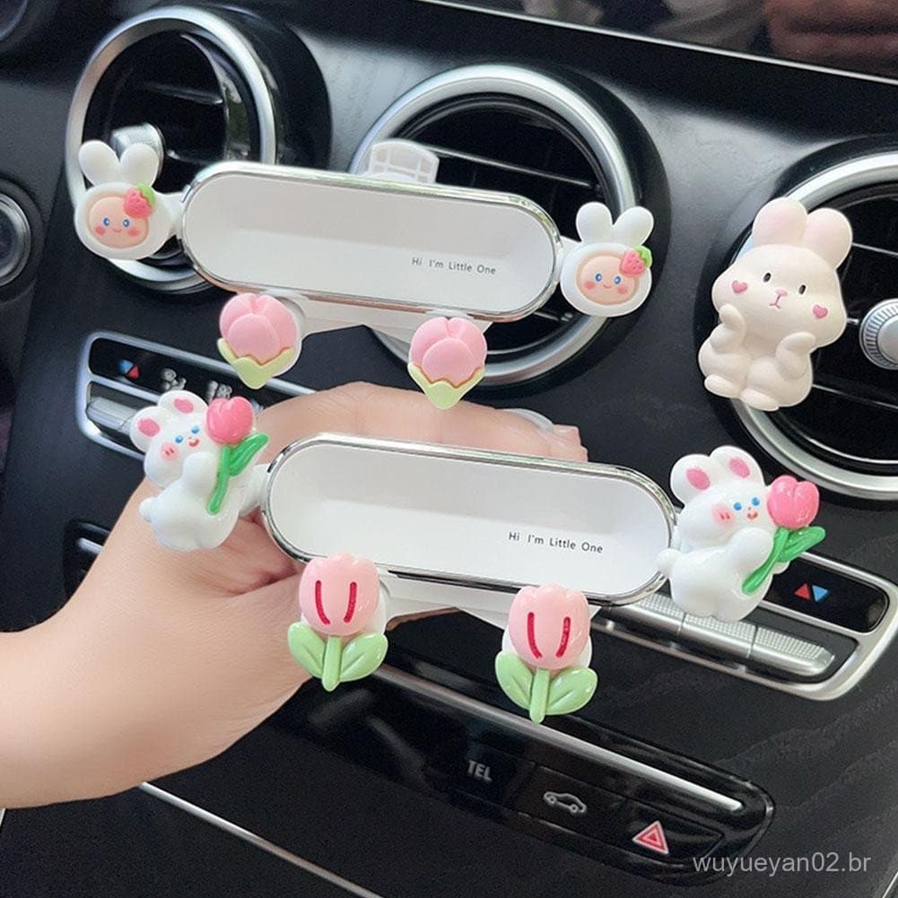 Suporte Do Telefone Carro Navegação Padrão Móvel Alça Coelho Bonito P6W8