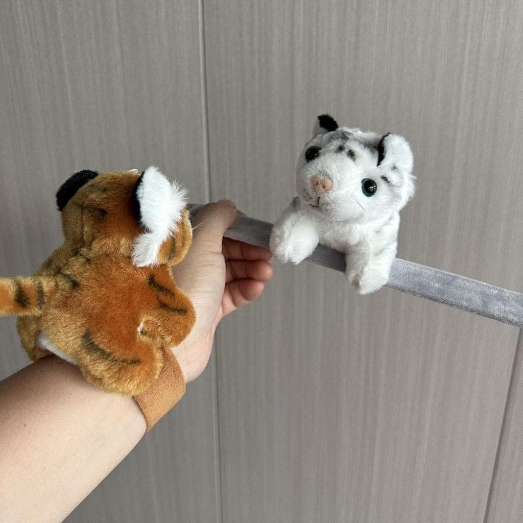 Zodíaco tigre tapinhas círculo segurando pulso bonito boneca de pelúcia decoração das crianças pulseira tapinhas círculo