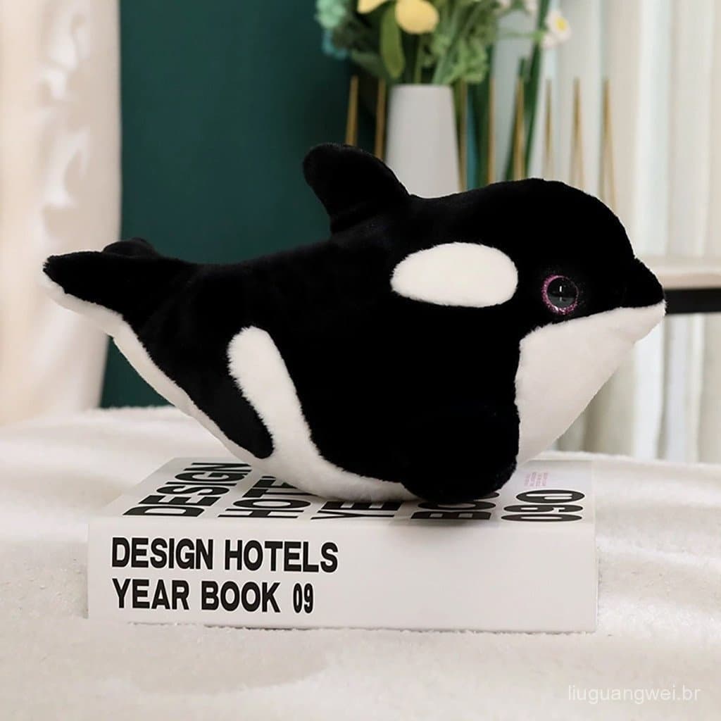 20cm Orca Oceano Orca ​     Boneca de Pelúcia Simulação Animal Fofo, Brinquedo Macio Favorito
