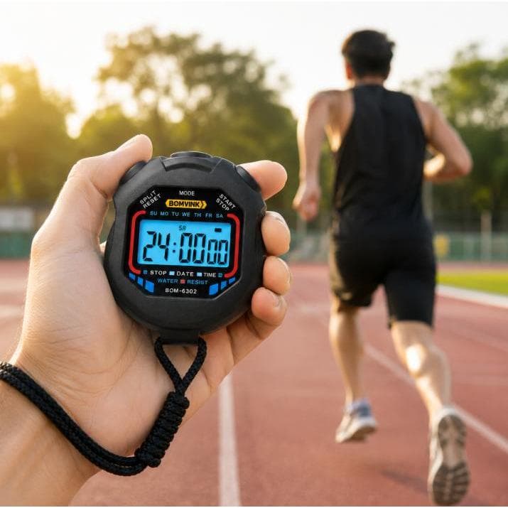 Cronômetro Digital de Mão à Prova D’Água – Precisão para Esportes, Treinos e Competições