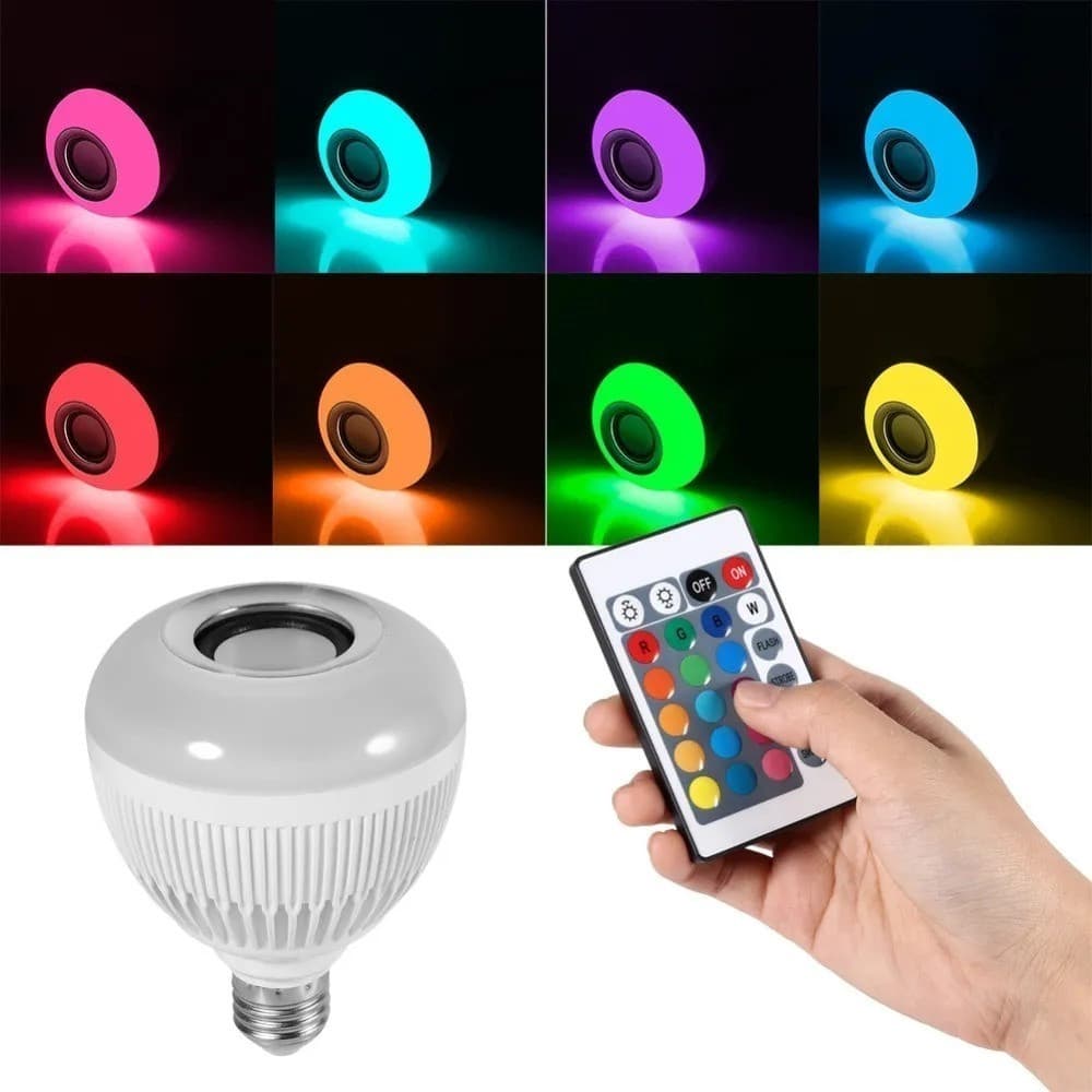 Lâmpada LED Bluetooth com Caixa de Som