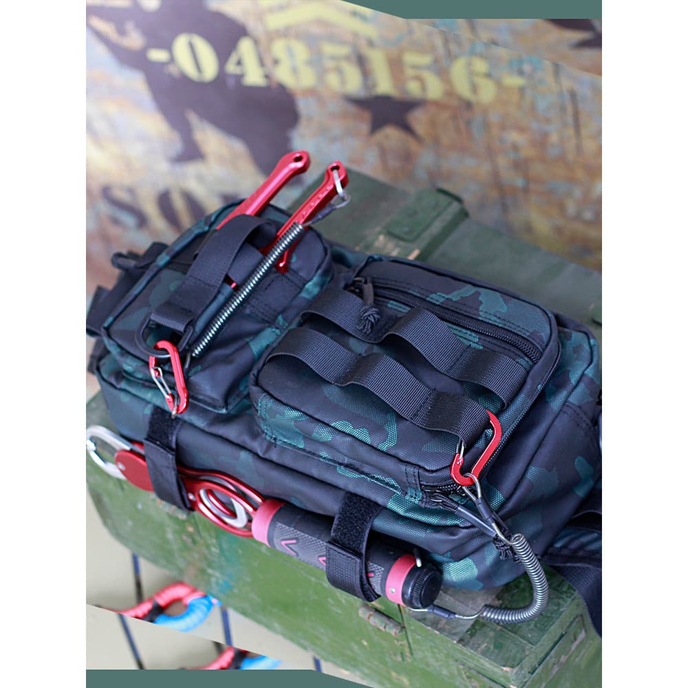 Nova bolsa de isca multifuncional bolsa de cintura masculina à prova d'água Cross-body ciclismo vara de pesca armazename