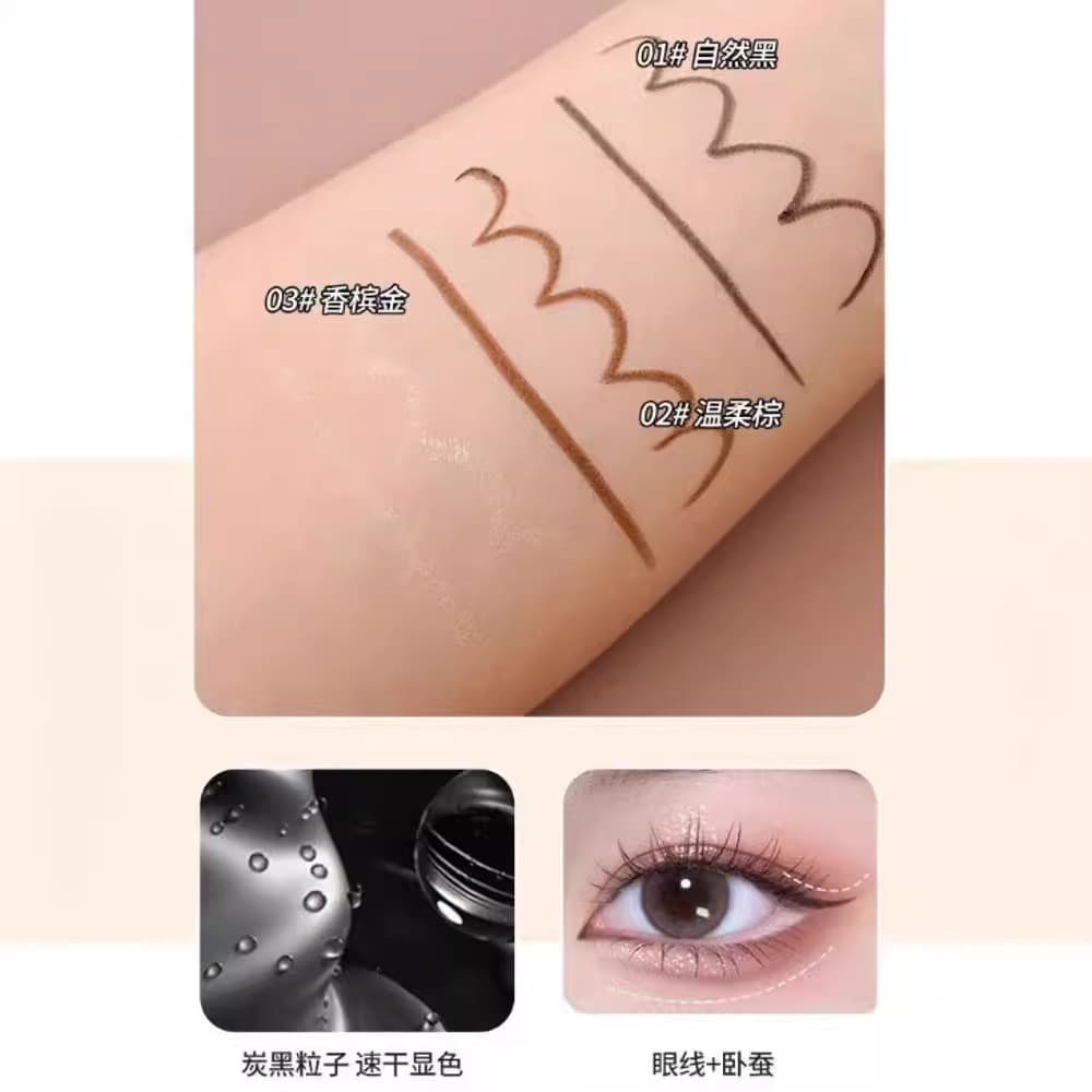Caneta de Gel delineadora, caneta de bicho-da-seda dois em um, à prova d'água, à prova de suor, sem manchas, de longa du