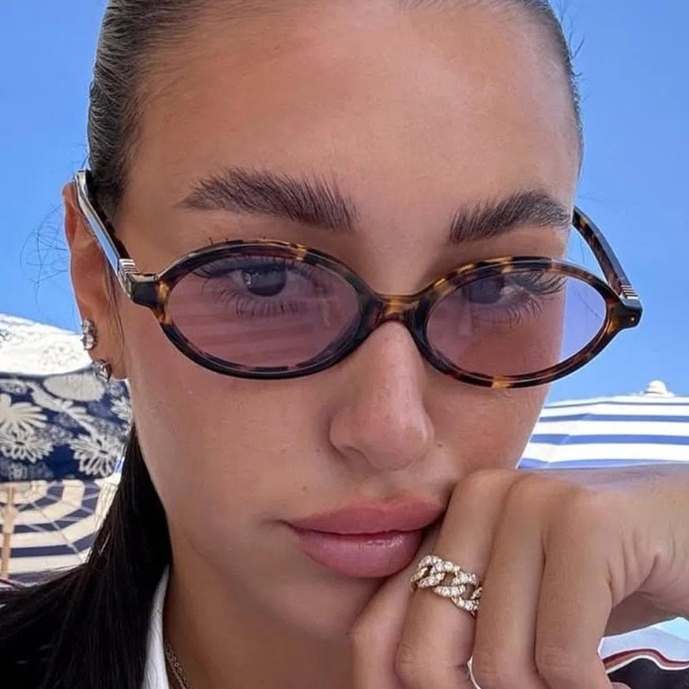 Vintage Pequeno Oval Leopardo Preto Óculos Para Mulheres Nova Marca De Moda Gradiente Elegante Y2K Senhoras Hip Hop Tons