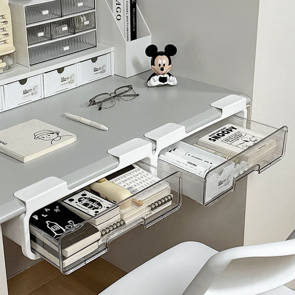 Sob a mesa gaveta caixa de armazenamento dormitório Desktop escondido papelaria organização caixa escritório trabalho po