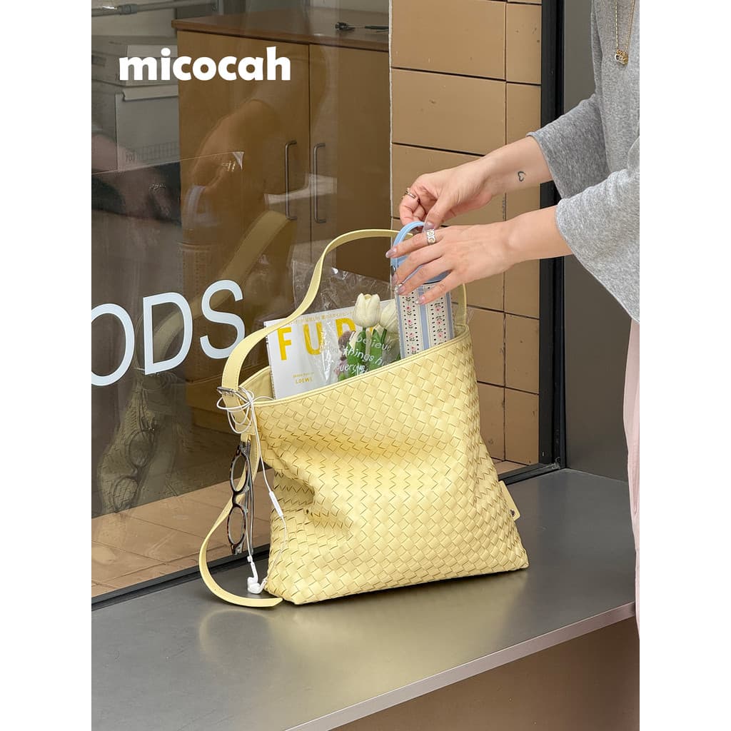 Micocah {Férias do Sul} Primavera Verão Tecido Sacola Grande Capacidade Bolsa Mensageiro Portátil Commuter Feminino
