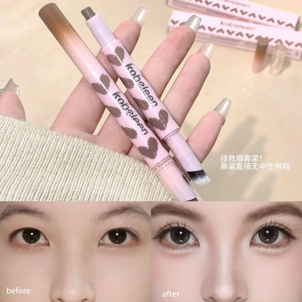 Caneta de contorno de duas cabeças esculpida tridimensional de longa duração iluminando sombra fosca silhueta Facial esc