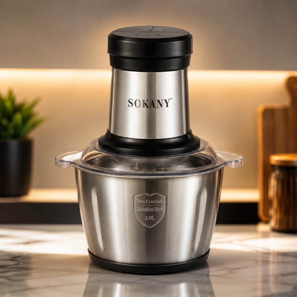Moedor De Carne Processador Alimentos Sokany Aço Inox 2 Velocidades 2.0L / 3 Velocidades 3.0L