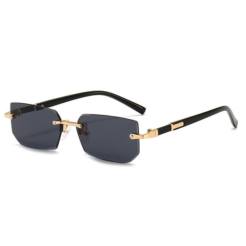 Moda à prova de vento óculos sem moldura moda óculos de sol na moda corte borda óculos de sol geléia cor óculos de sol s