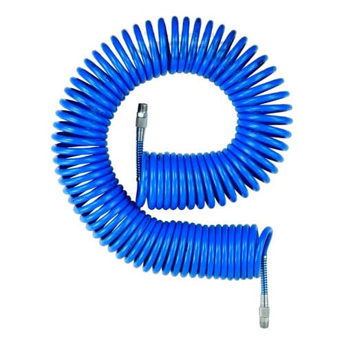 Mangueira Espiral Pu 10 Metros X 14mm Pneumática Encaixe 1/4 Azul