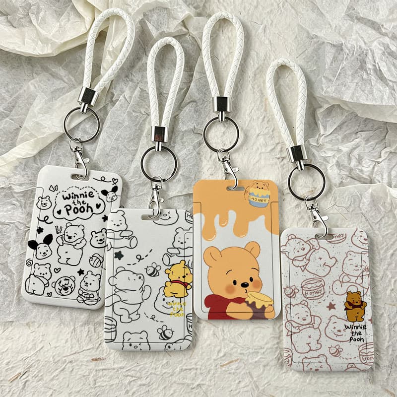 Porta-Cartões Deslizante Do Ursinho Pooh , Capa Protetora Para Cartão Universitário , De Ônibus E Acesso Shavee