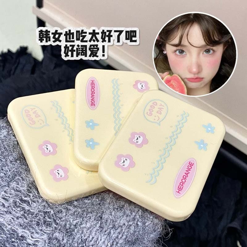 Hazy querida paleta de blush de duas cores carne coreana rosa leite damasco Natural claro brilho barato hidratante blush