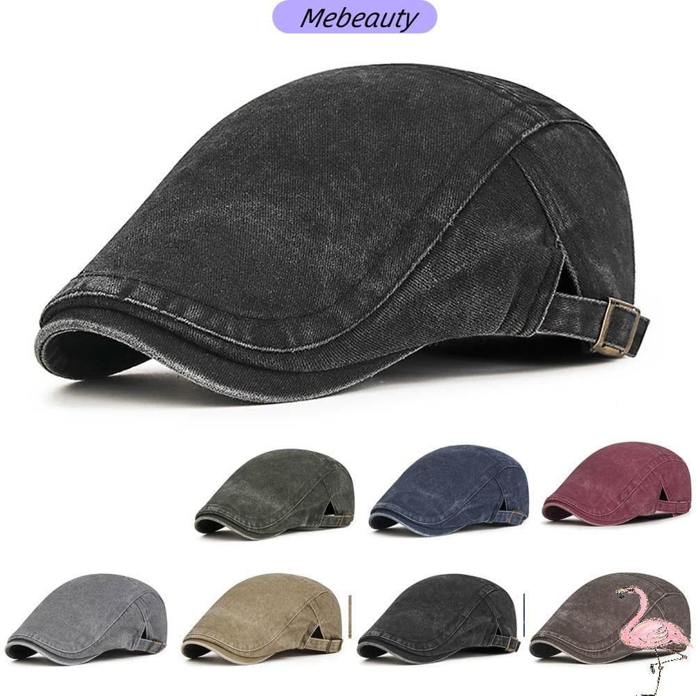 MEBEAUTYBR Boina de Denim, Chapéu Vintage de Algodão Estilo Newsboy/Pintor, com Aba de Padeiro, Ajustável CAQM