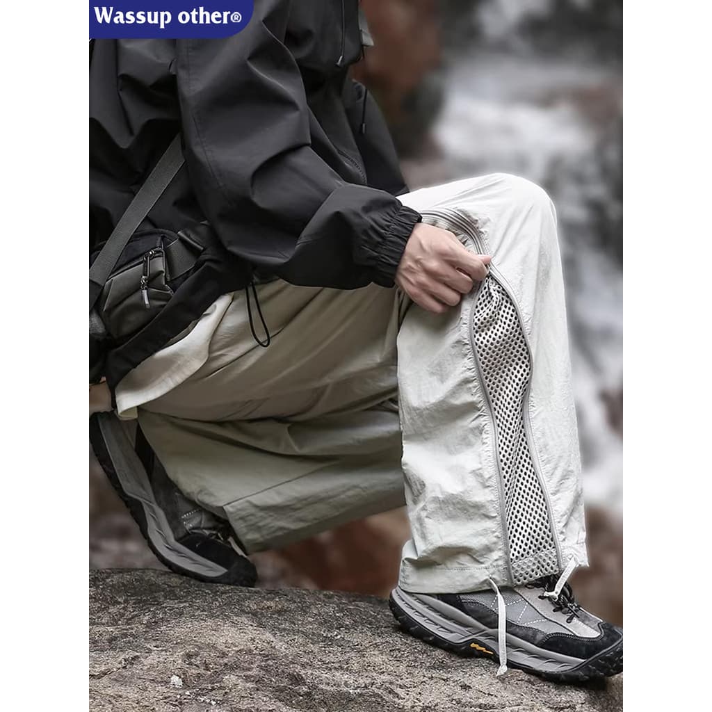 WASSUP OUTRO Jaqueta Masculina De Seda Gelo Ao Ar Livre Verão À Prova De Vento Montanhismo Esportes Lazer Calças De Seca