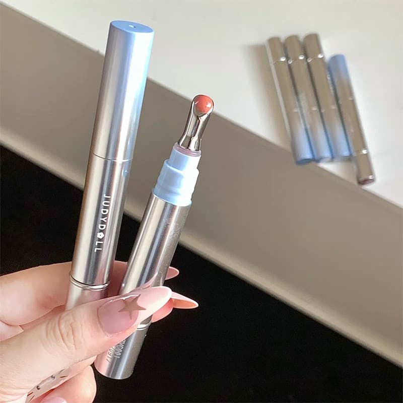 Gelo Nu Transparente!Judydoll Judydoll Ice Diamond Essence Lip Gloss Metal Escova Cabeça Hidratante Brilho de Água Espel
