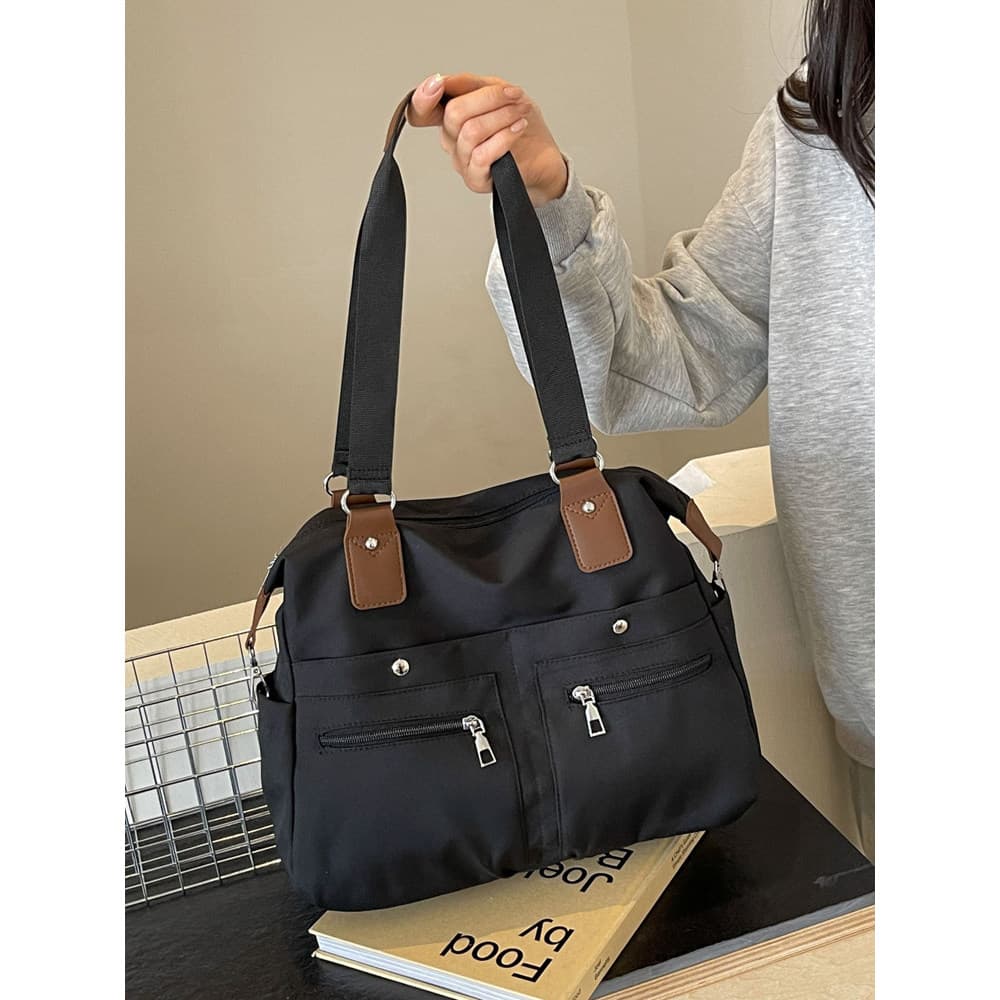 Bolsa de lona de grande capacidade feminina 2025 novo estilo moda All-Match grande saco Commuter sacola estudante classe