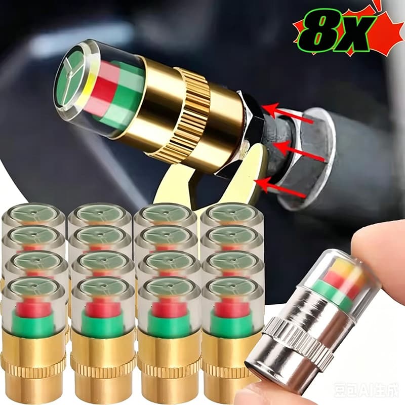 8-2Pcs Detectores De Sensores De Monitor De Pressão De Pneu De Carro-Sensor De Tampa De Válvula Detecção Externa-Aviso-I