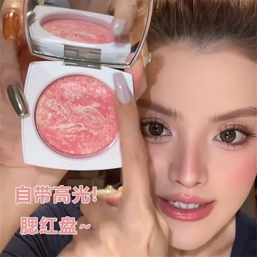 Blush cozimento cozimento cozimento em pó névoa macia barriga de porco blush creme encolher cor expansão cor revelar tez