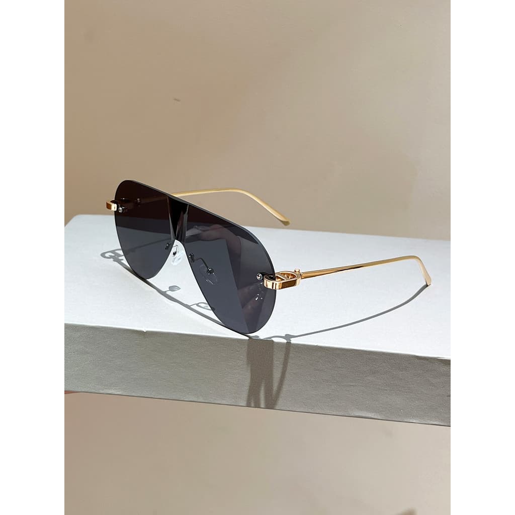 Nova moda Retro sem moldura óculos de sol influenciador mesmo estilo masculino feminino Anti-ultravioleta óculos de sol