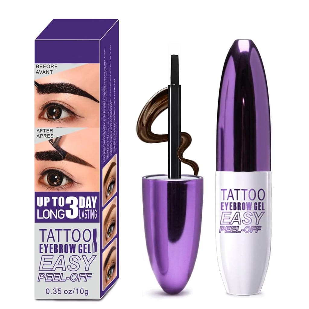 Gel para Sobrancelhas Removível Marrom Esfumaçado, Dura até 3 Dias, Gel para Sobrancelhas Tipo Tatuagem, Fácil de Remove